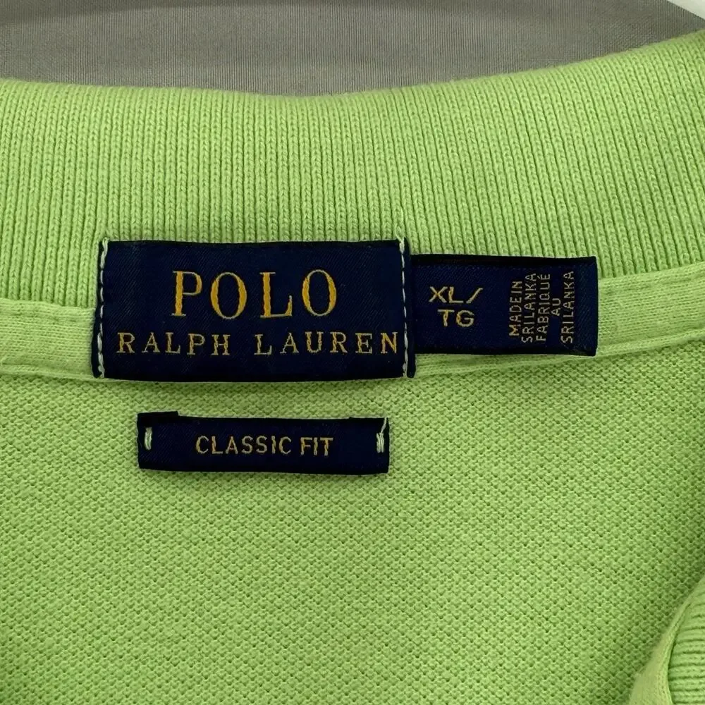 Polo Ralph Lauren Men’s Cotton Polo Shirt XL Lime Green Embroidered Logo Classic